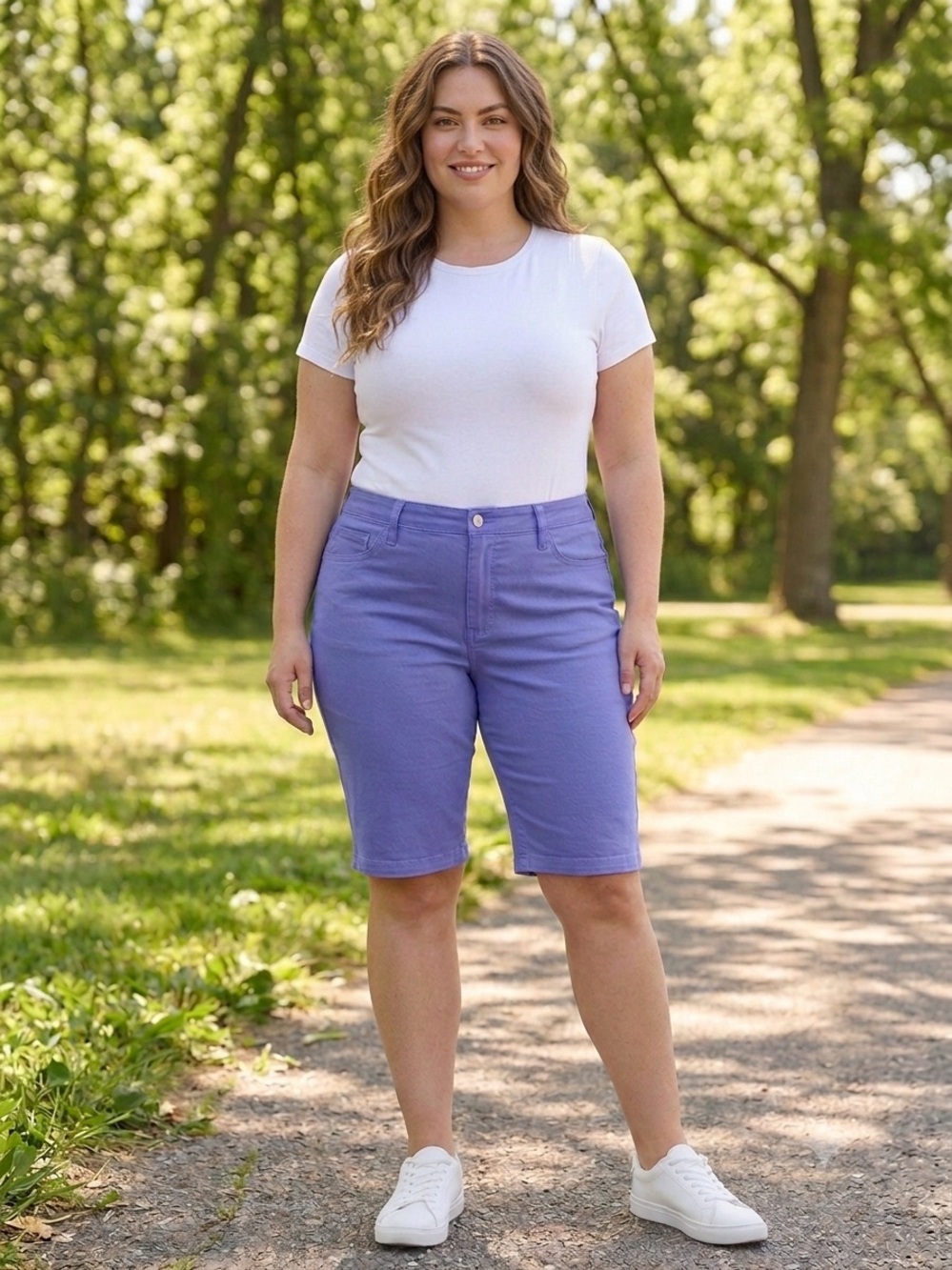 RIDERS BY LEE Mid-Rise Denim Bermuda Stretch Shorts - Indigo